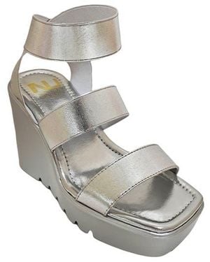 Ninety Union Paige Elastic Strap Wedge Sandal - Gray