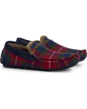 Barbour Monty Faux Fur Lined Slipper - Red
