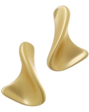Adornia 14K Plated Twisted Stud Earrings - White