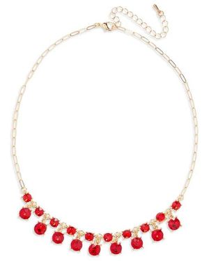 Cara Crystal Stone Necklace - Red