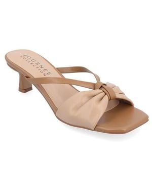 Journee Collection Starling Kitten Heel Sandal - Natural