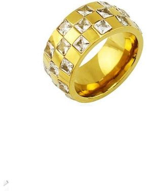 Rebel Gender Inclusive Crystal Band Ring - Yellow