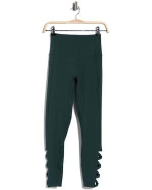 90 Degrees Interlock Dominion High Waist 7/8 Leggings - Green