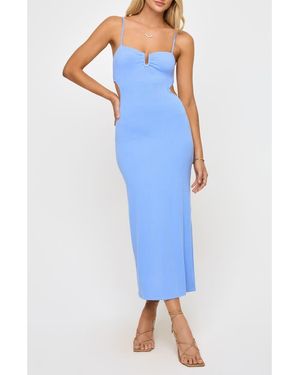 LSPACE Cameron Cutout Rib Cover-Up Midi Dress - Blue