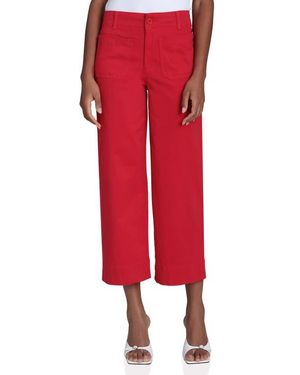 Bagatelle Cropped Cotton Twill Pants - Red