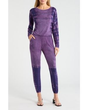 Go Couture Long Sleeve Jumpsuit - Purple