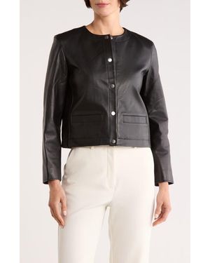 Theory St. Crop Leather Jacket - Black