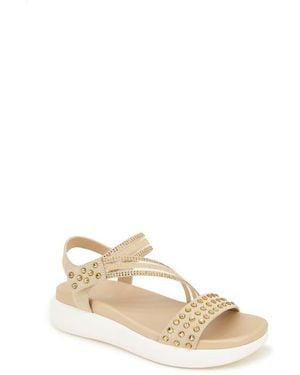 Kenneth Cole Taryn Rhinestone Strap Sandal - Natural