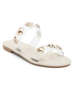 Top Moda Aria Double Strap Slide Sandal - White