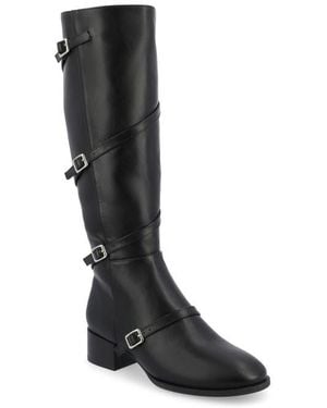 Journee Collection Elettra Buckle Knee High Boot - Black