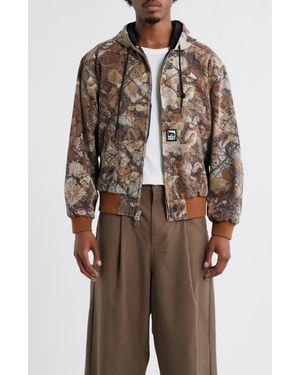 Obey Glen Forest Camo Hooded Jacket - Brown
