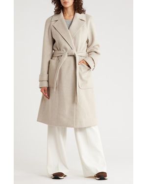 BCBGeneration Missy Belted Wrap Coat - Natural