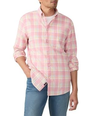 Faherty Breeze Linen Blend Button-Down Shirt - Pink