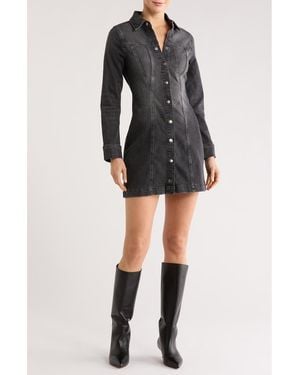 DL1961 Peyton Long Sleeve Denim Dress - Black