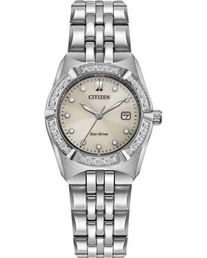 Citizen Corso Diamond Eco-Drive Bracelet Strap Watch, 28Mm - Metallic