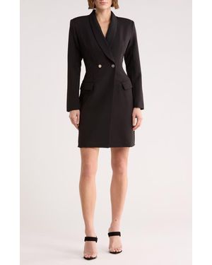 AREA STARS Evangelista Long Sleeve Blazer Dress - Black