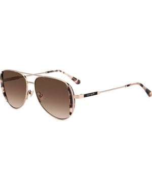 Kate Spade 53Mm Aviator Sunglasses - Metallic