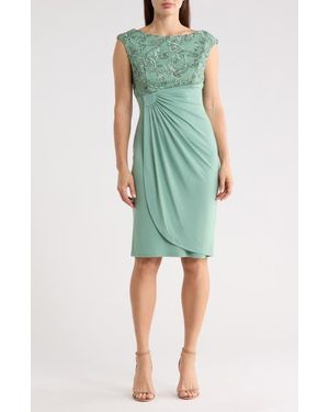 Connected Apparel Soutache Bodice Dress - Green
