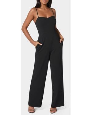 Bebe Sweetheart Neck Scuba Knit Jumpsuit - Black