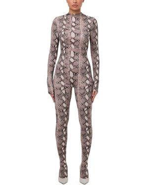 Naked Wardrobe Animal Print Closed Toe Jumpsuit - Multicolor