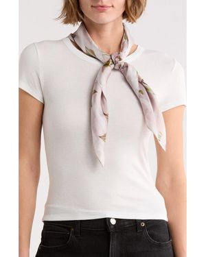 AllSaints Adena Silk Square Scarf - White