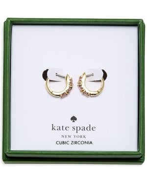 Kate Spade Crystal Mini Huggie Hoop Earrings - White