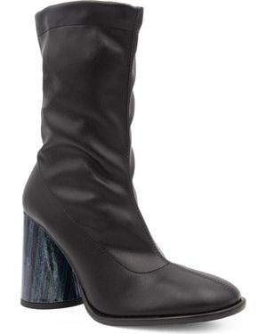 Valentina Rangoni Leather Block-Heel Knee Boots - Black