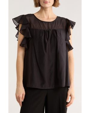 Ted Baker Flutter Sleeve Top - Black