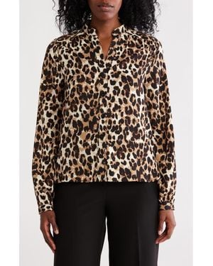 Wishlist Printed Button-Up Top - Black