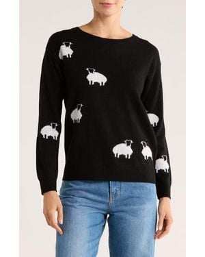 Magaschoni Cashmere Sheep Patterned Sweater - Black