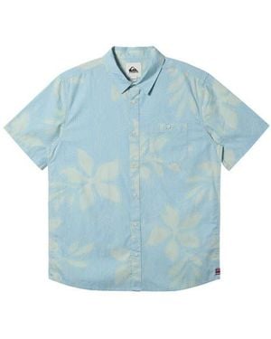 Quiksilver Hi Carved Paddle Short Sleeve Button-Up Shirt - Blue