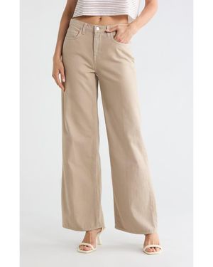 L'Agence Alicent High Waist Wide Leg Jeans - Natural