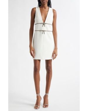 Cinq À Sept Chani Rhinestone Bow Detail Cocktail Minidress - White