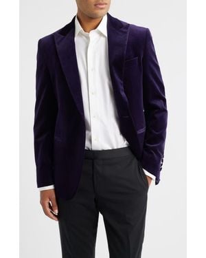 Jack Victor Erie Stretch Velvet Dinner Jacket - Blue