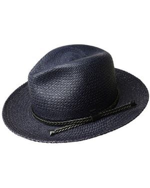 Bailey Crispin Straw Panama Hat - Blue