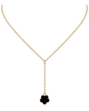 Jardin Enamel Clover Pendant Y-Necklace - Metallic
