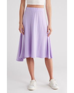 Go Couture Flare Midi Skirt - Purple