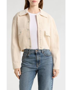 Blank NYC Sweater Bomber Jacket - Natural