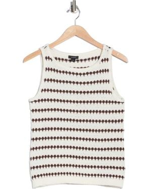 Halogen® Stripe Sweater Tank - White