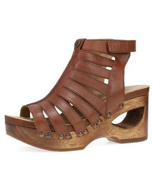 Dansko Adie Ankle Strap Platform Wedge Sandal - Brown