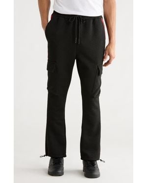 American Stitch Stripe Textured Track Pants - Black