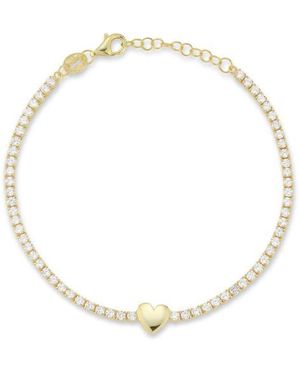 Sphera Milano Cubic Zirconia Heart Tennis Bracelet - White