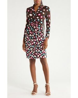 Diane von Furstenberg Sheska Ruched Shirtdress - Black