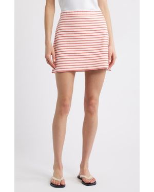 Rails Hope Stripe Cotton Terry Cloth Skirt - Pink