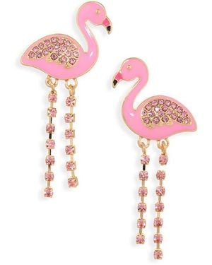 Leith Flamingo Drop Earrings - Pink