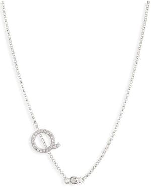 Meshmerise Bezel Diamond Initial Chain Necklace - White