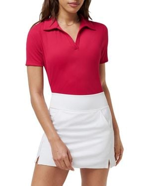 Travis Mathew Moveknit Rib V-Neck Polo - Red