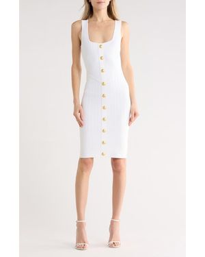 L'Agence Soleil Button Knit Dress - White