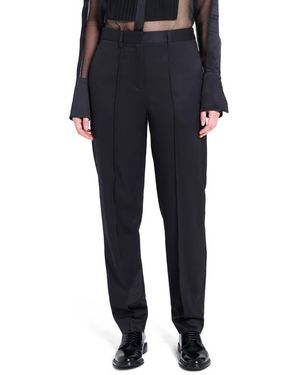 Twp Harrison Stretch Wool Tapered Straight Leg Pants - Black