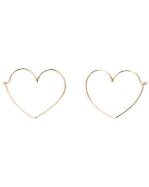 Local Eclectic Solid 9K Heart Hoop Earrings - Metallic
